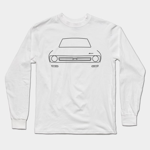 Morris Marina classic car outline graphic (black) Long Sleeve T-Shirt by soitwouldseem